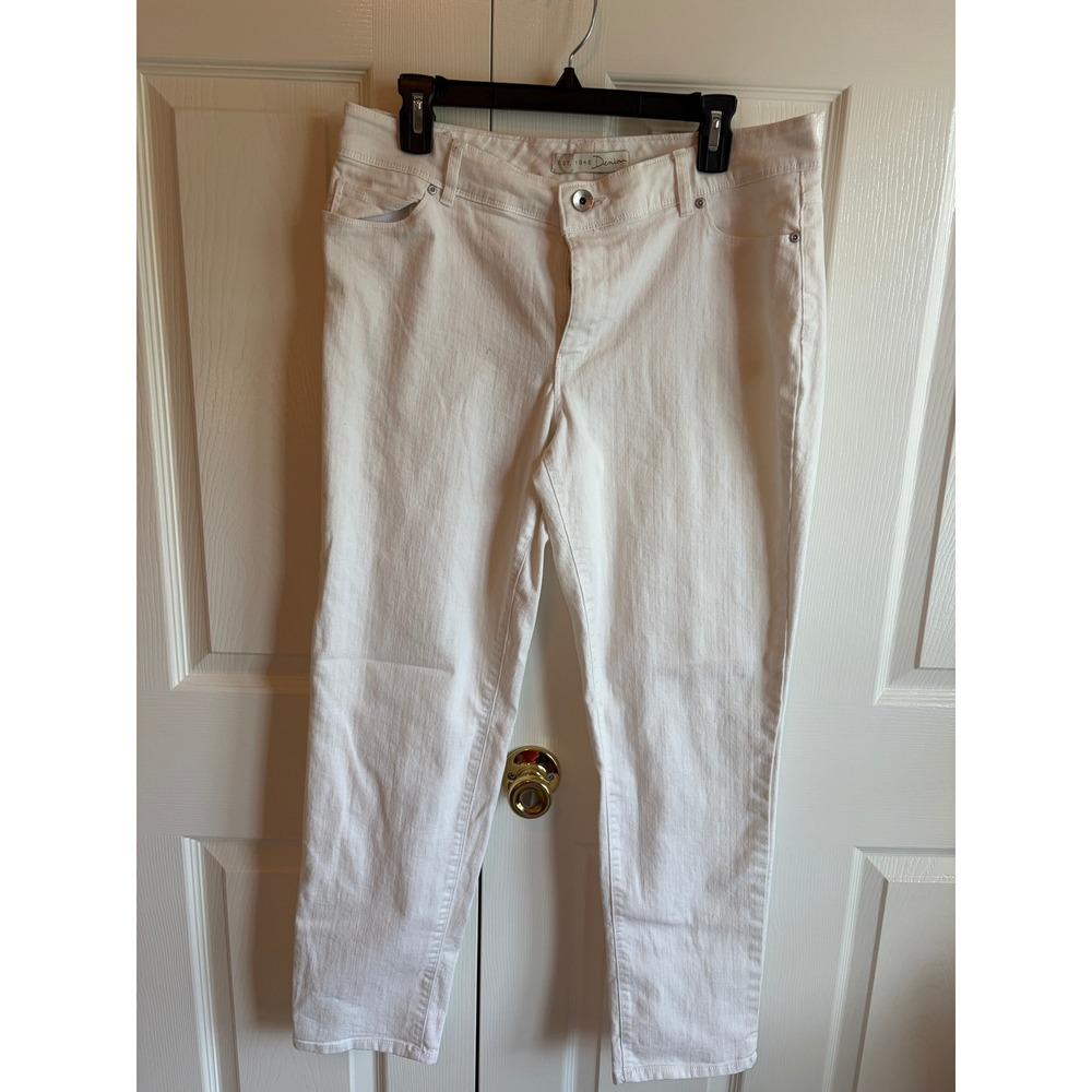 EST. 1946 Denim Womens White Straight Leg Jeans Contemporary Size 14 RN37080